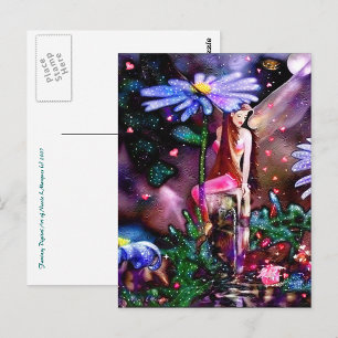 Lady und Geschenk Postkarte
