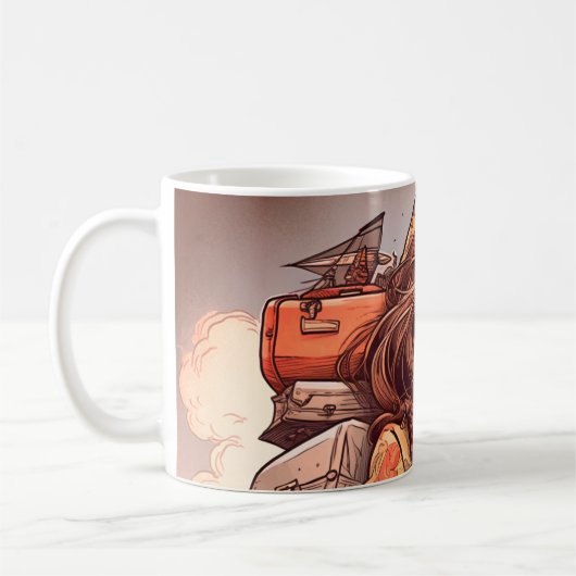 Lady und ihr Gepäck Kaffeetasse (Links)