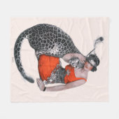 Lady und Leopard Fleecedecke (Vorderseite (Horizontal))