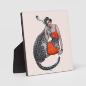 Lady und Leopard Fotoplatte (Vorderseite)