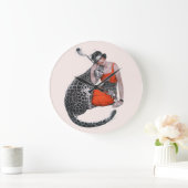 Lady und Leopard Große Wanduhr (Zuhause)