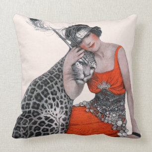 Lady und Leopard Kissen