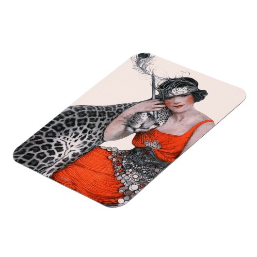 Lady und Leopard Magnet (Linke Seite)