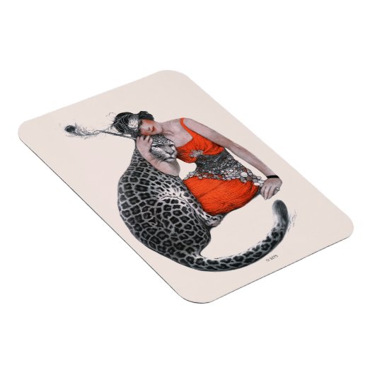 Lady und Leopard Magnet (Rechte Seite)