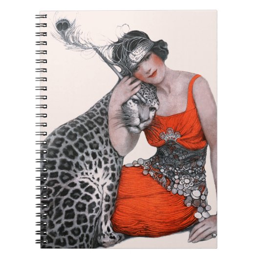 Lady und Leopard Notizblock (Vorderseite)