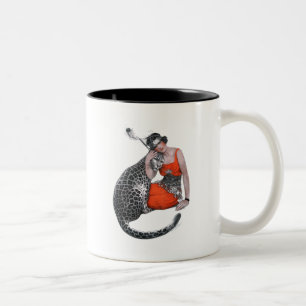 Lady und Leopard Zweifarbige Tasse