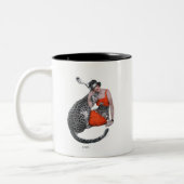 Lady und Leopard Zweifarbige Tasse (Links)