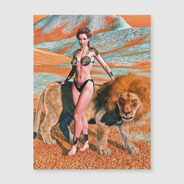 Lady und Lion Magnetkarte (Vorderseite)