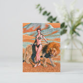 Lady und Lion Postkarte (Stehend Vorderseite)