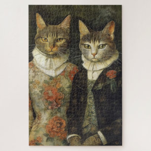 Lady und Lord Royaler Viktorianischer Katzenpuzzle Puzzle