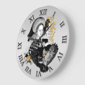Lady und Nachteule Große Wanduhr (Winkel)