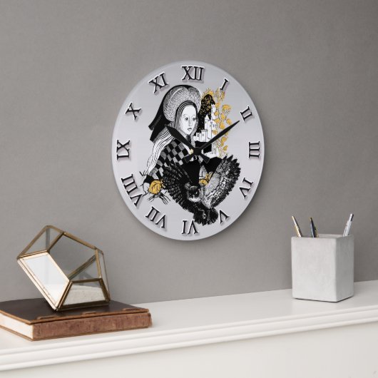 Lady und Nachteule Große Wanduhr (Büro)