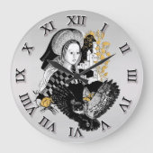 Lady und Nachteule Große Wanduhr (Vorderseite)
