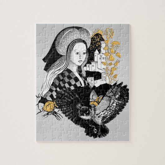 Lady und Nachteule Puzzle (Vertikal)