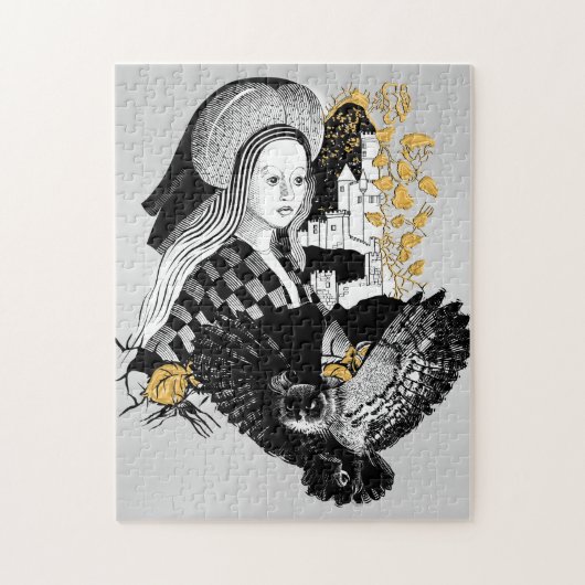 Lady und Nachteule Puzzle (Vertikal)