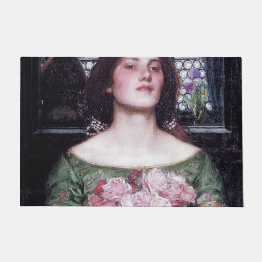 Lady und Rose, John William Waterhouse Fußmatte (Vorderseite)
