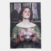 Lady und Rose, John William Waterhouse Geschirrtuch (Vertikal)