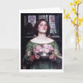 Lady und Rose, John William Waterhouse Karte (Gelbe Blume)
