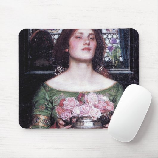 Lady und Rose, John William Waterhouse Mousepad (Mit Mouse)