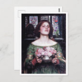 Lady und Rose, John William Waterhouse Postkarte (Vorne/Hinten)