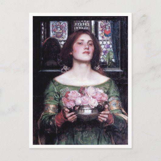 Lady und Rose, John William Waterhouse Postkarte (Vorderseite)