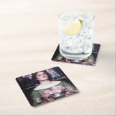 Lady und Rose, John William Waterhouse Rechteckiger Pappuntersetzer (Vor Ort)