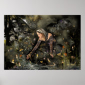 Lady und Schmetterlinge, groß! Poster (Vorne)