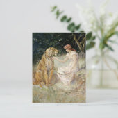 Lady und Tiger | Frederick Stuart Church Postkarte (Stehend Vorderseite)