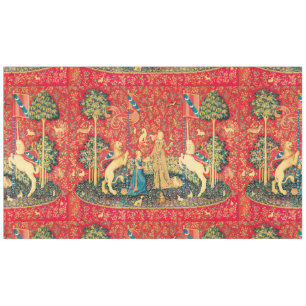 LADY UND UNICORN ,FANTASY-BLUME, TIERE, BLUMENANLA TISCHDECKE