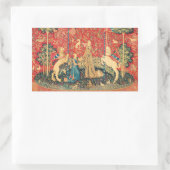 LADY UND UNICORN Fantasy Blume, Tiere Rechteckiger Aufkleber (Tasche)