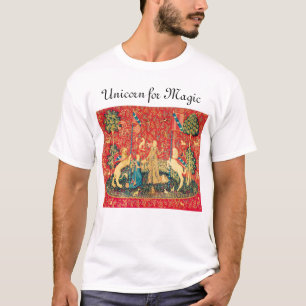 LADY UND UNICORN FÜR MAGIC Fantasy Blume, Tiere T-Shirt