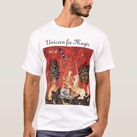 LADY UND UNICORN FÜR MAGIC Fantasy Blume, Tiere T-Shirt (Vorderseite)