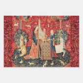 LADY UND UNICORN Lion, Blume, Tiere, mittelalterli Geschenkpapier Set (Vorderseite 3)