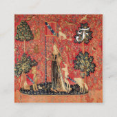 LADY UND UNICORN Lion, Blume, Tierschutzbekleidung Quadratische Visitenkarte (Rückseite)