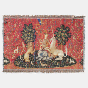 LADY UND UNICORN Lion, Fantasy-Blume, Tiere Decke