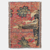 LADY UND UNICORN Lion, Fantasy-Blume, Tiere Decke (Vorderseite Vertikal)