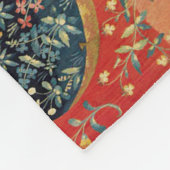 LADY UND UNICORN Lion, Fantasy-Blume, Tiere Fleecedecke (Ecke)