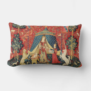 LADY UND UNICORN Lion, Fantasy-Blume, Tiere Lendenkissen