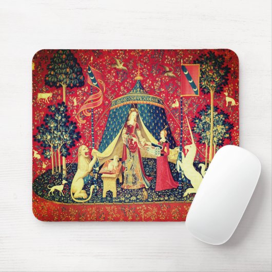 LADY UND UNICORN Lion, Fantasy-Blume, Tiere Mousepad (Mit Mouse)