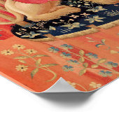 LADY UND UNICORN Lion, Fantasy-Blume, Tiere Poster (Ecke)