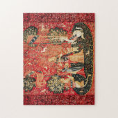 LADY UND UNICORN Lion, Fantasy-Blume, Tiere Puzzle (Vertikal)