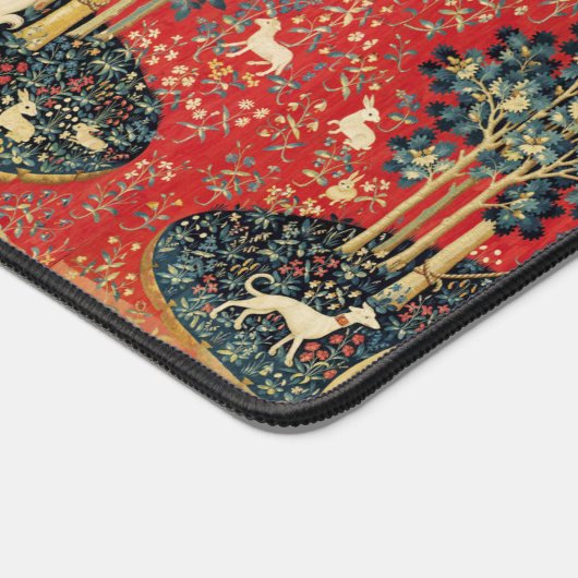 LADY UND UNICORN Lion, Fantasy-Blume, Tiere Schreibtischunterlage (Ecke)