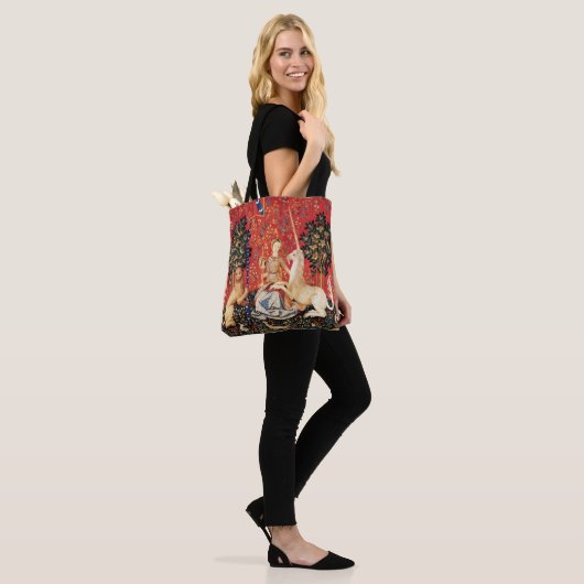 LADY UND UNICORN Lion, Fantasy-Blume, Tiere Tasche (Am Model)