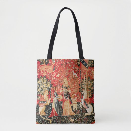 LADY UND UNICORN Lion, Fantasy-Blume, Tiere Tasche (Vorderseite)