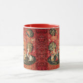 LADY UND UNICORN Lion, Fantasy-Blume, Tiere Tasse (Zentrum)