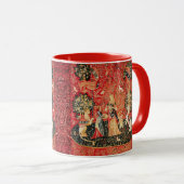 LADY UND UNICORN Lion, Fantasy-Blume, Tiere Tasse (VorderseiteRechts)