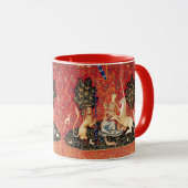 LADY UND UNICORN Lion, Fantasy-Blume, Tiere Tasse (VorderseiteRechts)