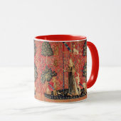 LADY UND UNICORN Lion, Fantasy-Blume, Tiere Tasse (VorderseiteRechts)