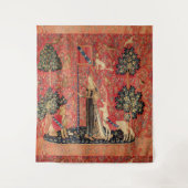 LADY UND UNICORN Lion, Fantasy-Blume, Tiere Wandteppich (Vorderseite)