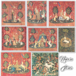 LADY UND UNICORN STORIES, Tiere, Rot-grüne Blüte Aufkleber